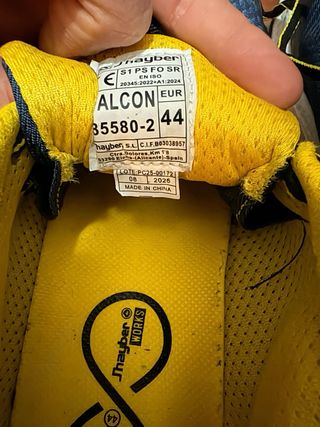 Zapatos de seguridad Jhayber azules y amarillos