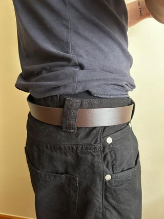 Cinturón Cuero Y2K/Estilo Estrellas Hebilla Plata