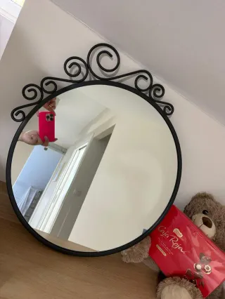 Espejo Redondo Decorativo Negro