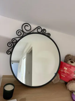Espejo Redondo Decorativo Negro
