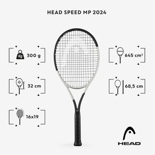 Raqueta de tenis adulto - Head Auxetic Speed MP 2024 Negro
