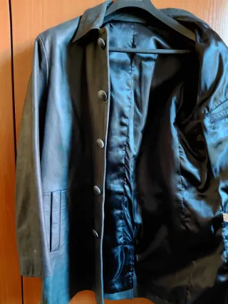 Chaqueta de cuero legítimo para hombre