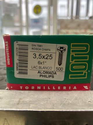 Tornillo rosca chapa 3,5x25 blanca
