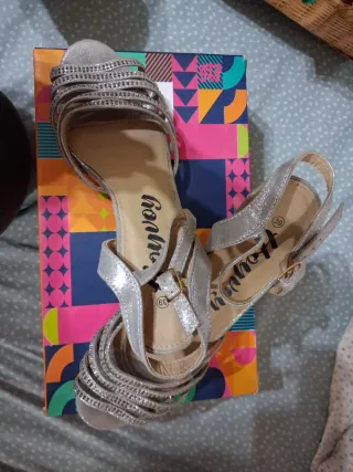 Sandalias plateadas Talla 39