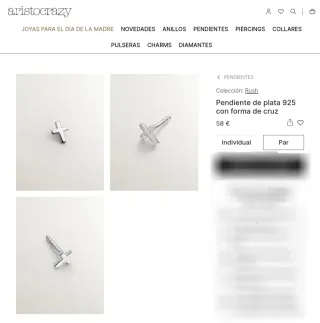 Pendientes cruz RUSH plata 925 ARISTOCRAZY