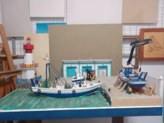 Maqueta Diorama Muelle Pesquero