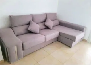 Sofá modular tela beige/gris