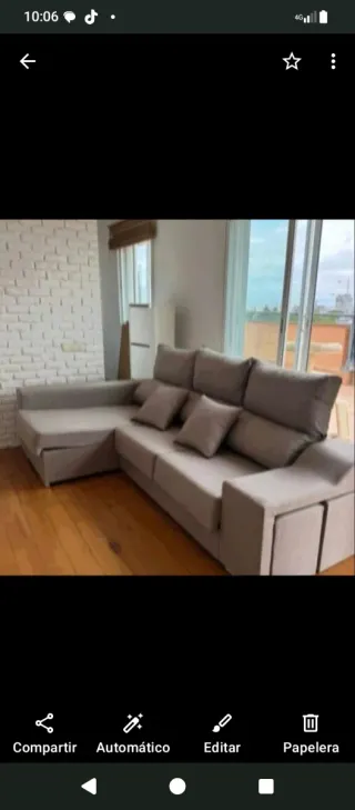 Sofá modular tela beige/gris