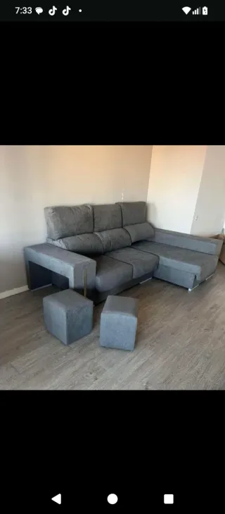 Sofá modular tela beige/gris