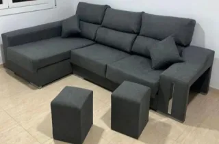 Sofá modular tela beige/gris