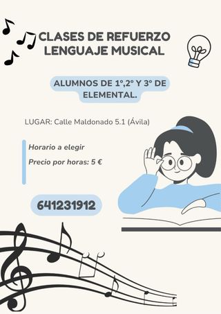 Clases particulares lenguaje musical o música