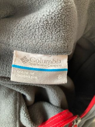 Chaqueta Forro Polar Columbia Gris y Rojo