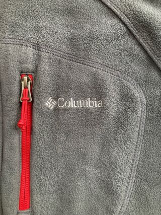 Chaqueta Forro Polar Columbia Gris y Rojo