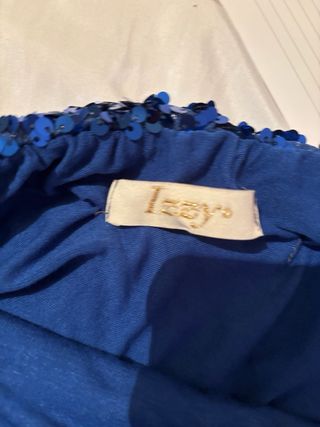 Top paillettes blu