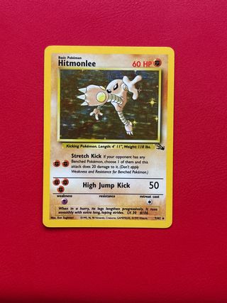 Carta Pokémon Hitmonlee holo fósil inglés