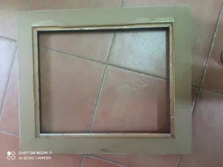 Marco de madera pan de oro y verde