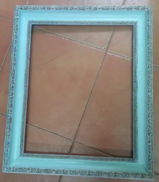 Marco de madera pan de oro y verde