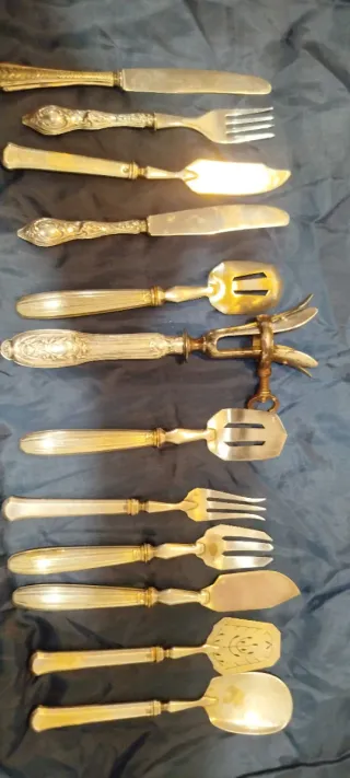 Lote cubiertos antiguos plata franceses