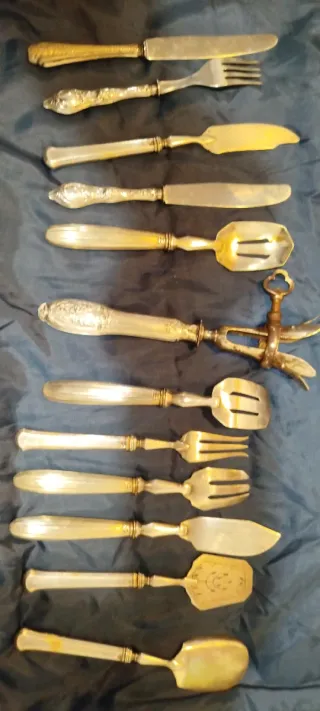 Lote cubiertos antiguos plata franceses