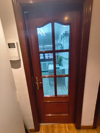 Puerta de cocina madera roble con cristal