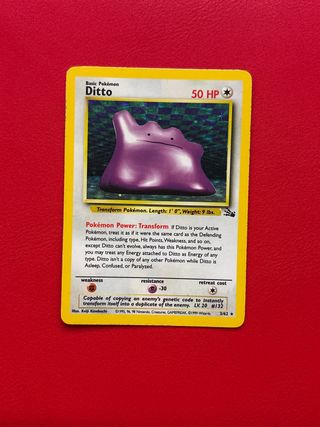 Carta Pokémon Ditto fosil holo inglés