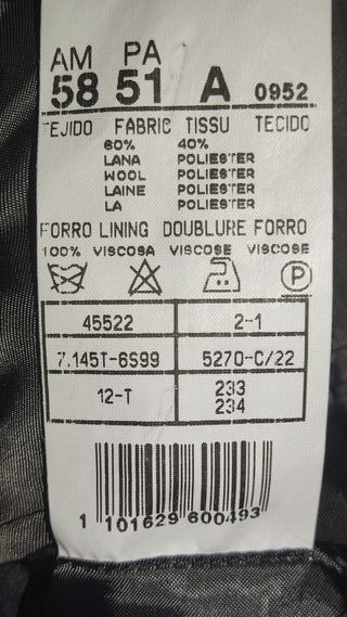 Traje Cortefiel Gris 3 Piezas Nuevo