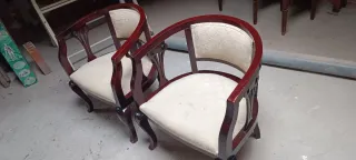Conjunto 2 butacas antiguas vintage madera