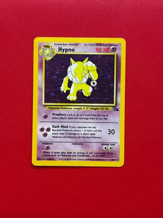 Carta Pokémon Hypno fosil holo ingles