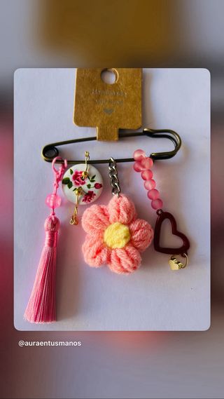 Llavero Corazón Rosa y Verde