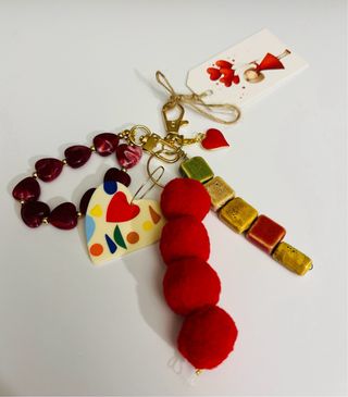 Llavero Corazón Rosa y Verde