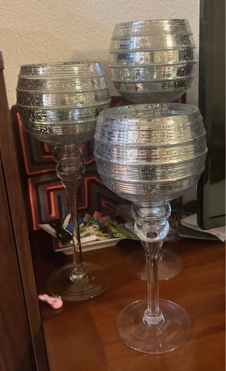 Juego 3 copas grandes adorno