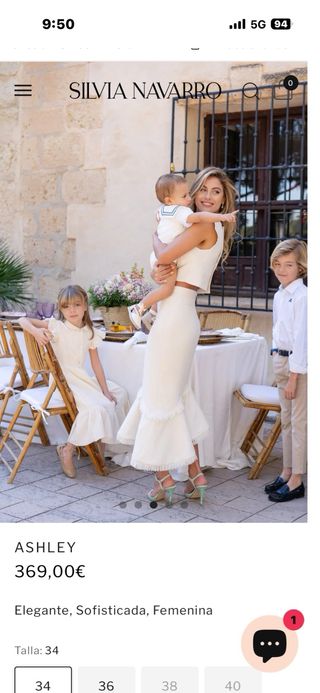 Vestido Silvia Navarro comunión blanco