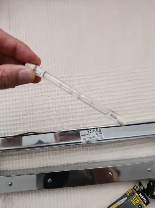 Lámpara espejo/pared baño metal y cristal 40cm