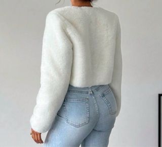 Chaqueta peluda SHEIN blanca talla M