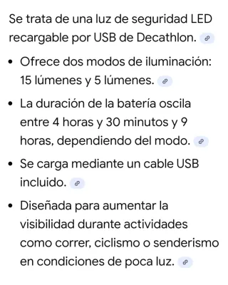 Luz LED Recargable USB Decathlon 500 CL