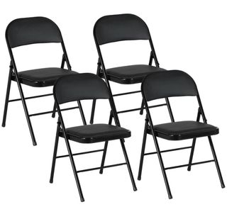 4 Sedie Pieghevoli Nere