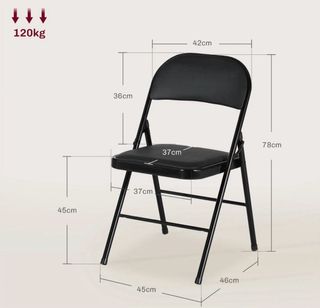 4 Sedie Pieghevoli Nere