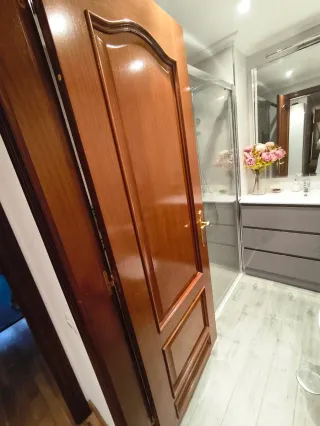 Puerta Madera Roble Baño