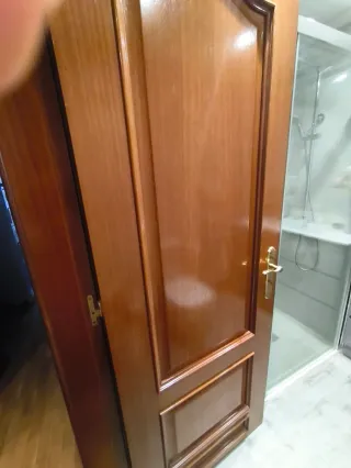 Puerta Madera Roble Baño