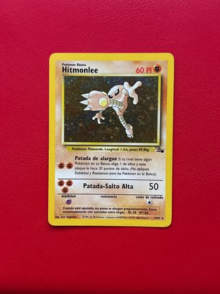 Carta Pokémon Hitmonlee fosil unlimited español