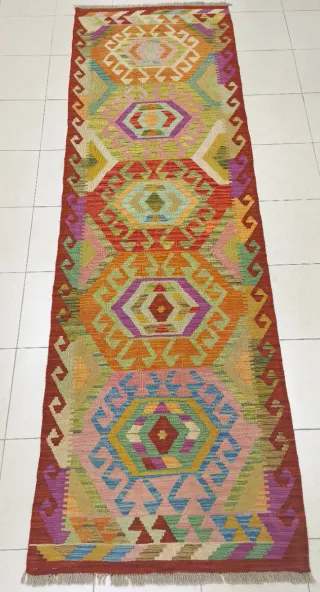 Tappeto Kilim afgano 254x81 cm lana