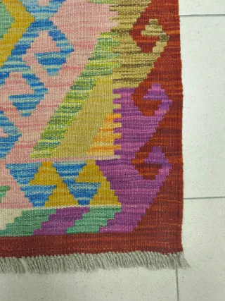 Tappeto Kilim afgano 254x81 cm lana