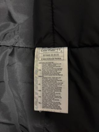 Chaqueta Carhartt Negra Larga con Capucha de Pelo