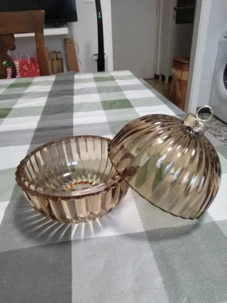 Svuota tasche/centro tavola vetro fumé