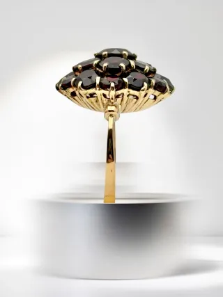 Anello oro giallo 18 kt Granato