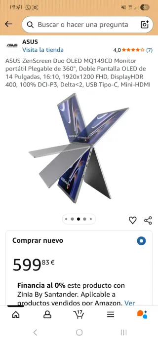 Monitor ASUS ZenScreen Duo OLED MQ149CD