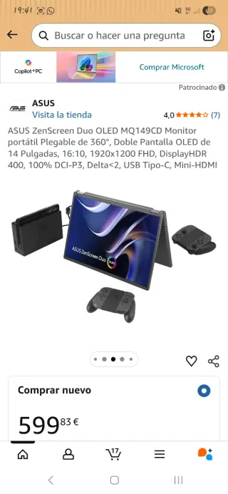 Monitor ASUS ZenScreen Duo OLED MQ149CD