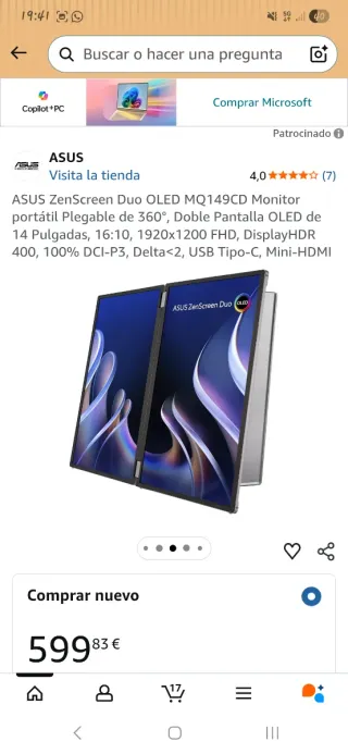 Monitor ASUS ZenScreen Duo OLED MQ149CD