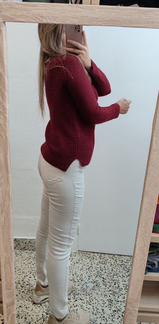 Pantalón vaquero blanco Stradivarius Tiro alto