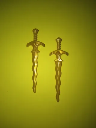 Playmobil lote 2 espadas medieval color dorado